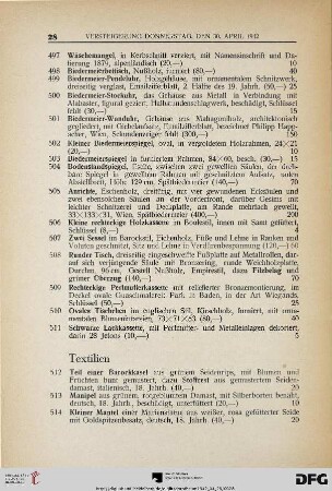 Textilien (Nr. 512-540)