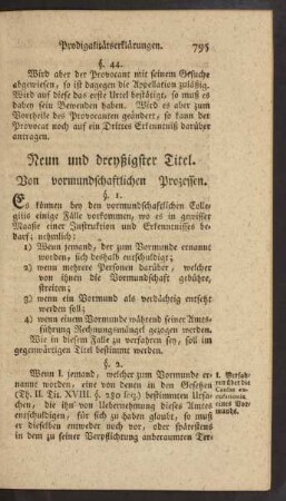 Neun und dreyßigster Titel