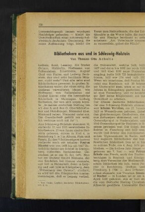 Bibliothekare aus und in Schleswig-Holstein