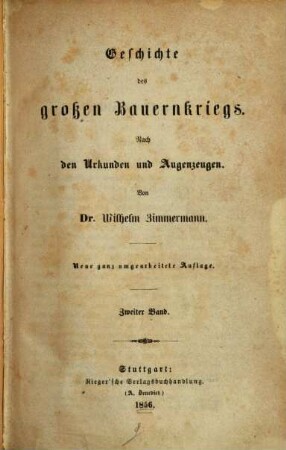 Geschichte des großen Bauernkriegs : nach den Urkunden und Augenzeugen. 2