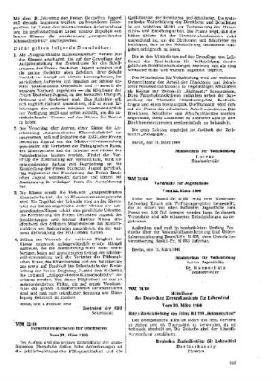 Mitteilung des Deutschen Zentralinstituts für Lehrmittel : 34/60 vom 30. März 1960 ; [Weisungen und Mitteilungen]
