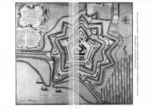 Die Festung Harburg im 17. Jahrhundert Nach einem Grundrißplan des Augsburger Kupferstechers Matthäus Seutter. Original im Helms-Museums