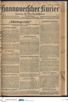 Hannoverscher Kurier : Hannoversches Tageblatt ; Morgenzeitung für Niedersachsen