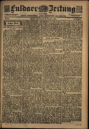 Dritte Ausgabe vom Samstag, den 15. November 1902.