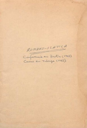 Romano-slavica : Notizen; Kursmaterial