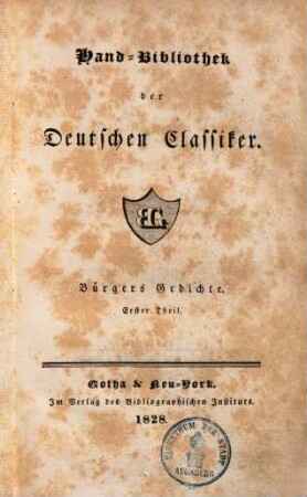 Hand-Bibliothek der Deutschen Classiker, 1