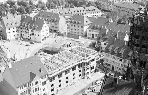 Freiburg: Stadtbibliothek im Bau, von Turmspitze