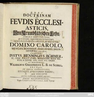 Doctrinam De Fevdis Ecclesiasticis, Von Krumbstäbischen Lehn