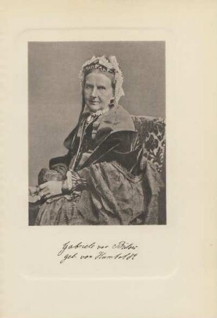 Gabriele von Bülow. geb: von Humboldt