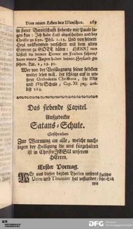 Das siebende Capitel. Aufgedeckte Satans-Schule.