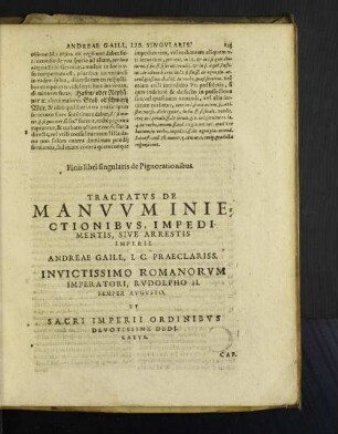 Tractatvs De Manvvm Iniectionibvs, Impedimentis, Sive Arrestis Imperii.