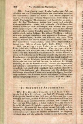 VI. Medicin im Allgemeinen.
