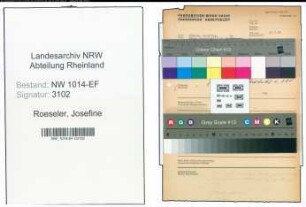 Entnazifizierung Josefine Roeseler , geb. 00.00.0000 ()
