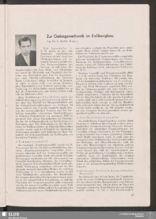 Zur Gebirgsmechanik im Kalibergbau