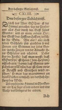 (CXCIII.) Das besorgte Gedächtniß.