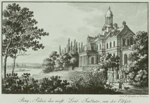 Dresden: Berg-Palais des verst. Lord Findlater, von der Elbseite