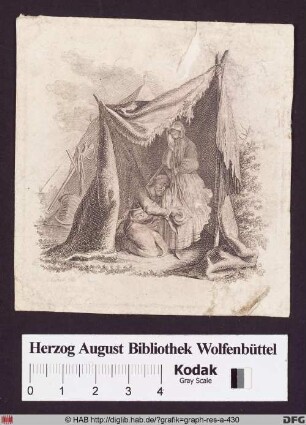 Altes Paar im Zelt, die Frau weinend.