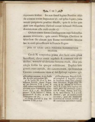 Jura et Leges Circa Personas Ecclesiasticas Franciæ,