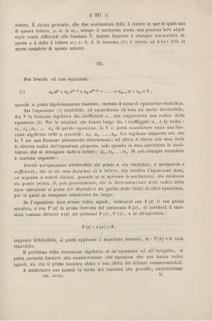 Intorno alla risoluzione algebrica delle equazioni.
