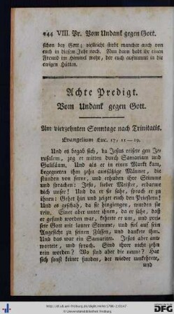 Achte Predigt.