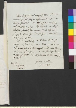 Brief von Einsiedel-Scharfenstein, Friedrich Hildebrand von an Goethe, Johann Wolfgang von