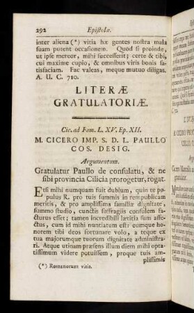 292-297, Literae Gratulatoriae.