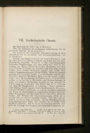 VII. Toxikologische Chemie.