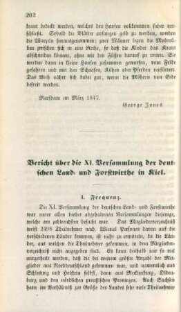 Bericht über die XI. Versammlung der deutschen Land- und Forstwirthe in Kiel.