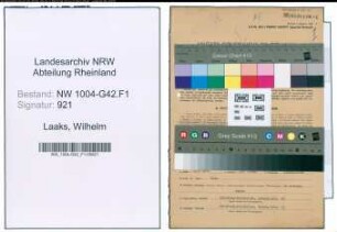 Entnazifizierung Wilhelm Laaks , geb. 27.02.1901 (Geschaeftsinhaber)