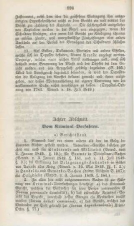 Achter Abschnitt. Vom Kriminal-Verfahren