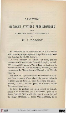 Sér. 4: Notes sur quelques stations préhistoriques de la commune mixte d'Aїn-Melila
