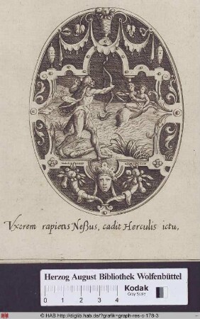 Herkules tötet den Kentauren Nessus, der Deianeira entführen wollte.