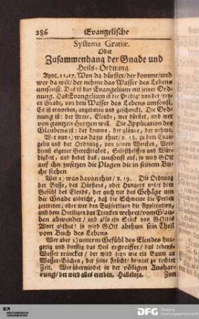 Systema Gratiæ. Oder Zusammenhang der Gnade und Heils-Ordnung.