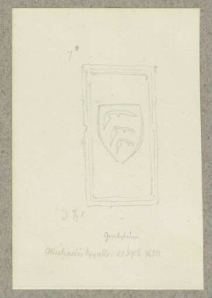Grabstein mit Wappen aus der Michaelskapelle bei Gundelsheim