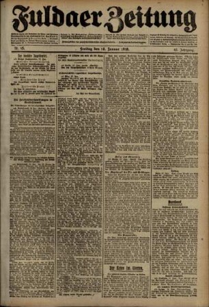 Ausgabe vom Freitag, den 18. Januar 1918.