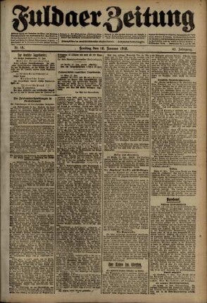 Ausgabe vom Freitag, den 18. Januar 1918.