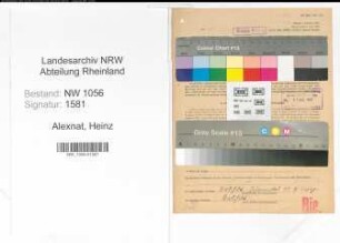 Entnazifizierung Heinz Alexnat , geb. 30.04.1910 (Jurist)