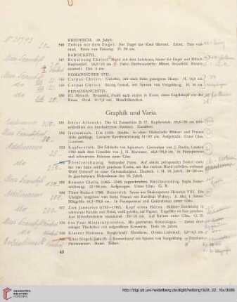 Graphik und Varia (Nr. 551-560)