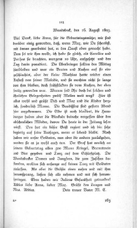 112 Wandsbeck, den 16. August 1803.