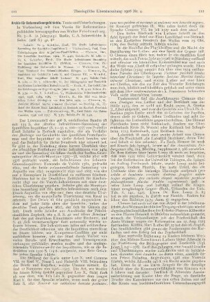 111-114 [Rezension] Friedensburg, Walter (Hrsg.), Archiv für Reformationsgeschichte. Texte und Untersuchungen. Nr. 5 - 8, 2. Jahrg