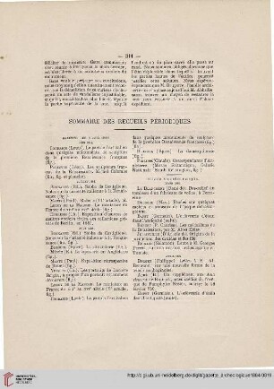 Sommaire des recueils périodiques