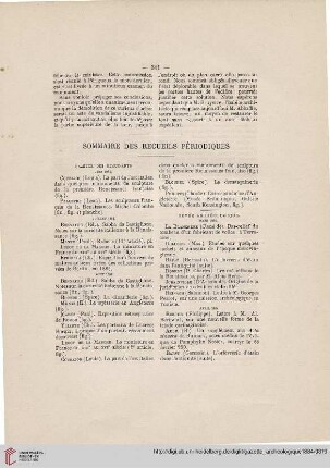 Sommaire des recueils périodiques