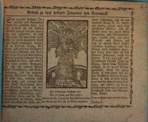 Gebeth zu dem heiligen Johannes von Nepomuck