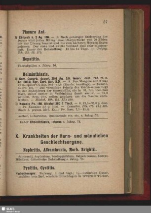X. Krankheiten der Harn- und männlichen Geschlechtsorgane
