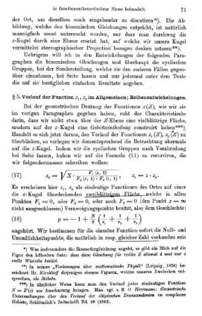 § 5. Verlauf der Functionen z1, z2 im Allgemeinen; Reihenentwickelungen.