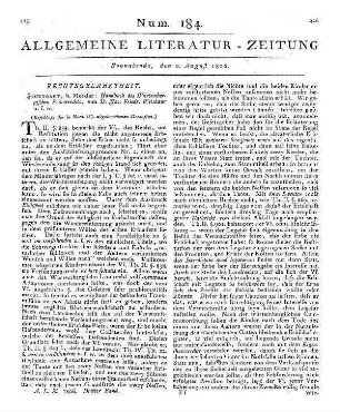 Weishaar, J. F.: Handbuch des würtembergischen Privatrechts etc. (Beschluß der in Num. 183. abgebrochenen Recension.)