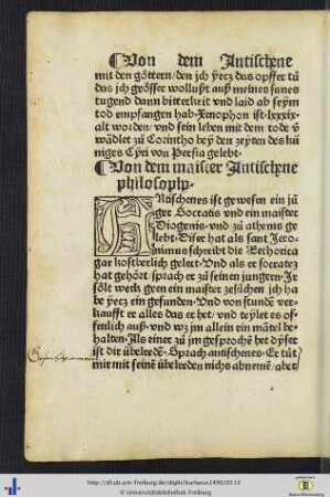 Von dem maister Antischene philosopho