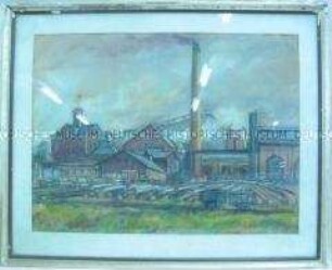 Wandbild mit Ansicht des Steinkohlewerkes Freital