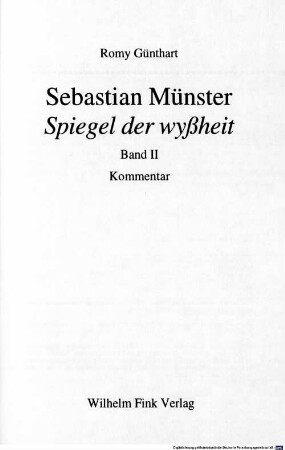 Sebastian Münster, Spiegel der wyßheit, 2. Kommentar