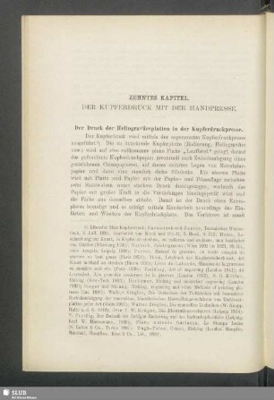 Zehntes Kapitel, Der Kupferdruck mit der Handpresse